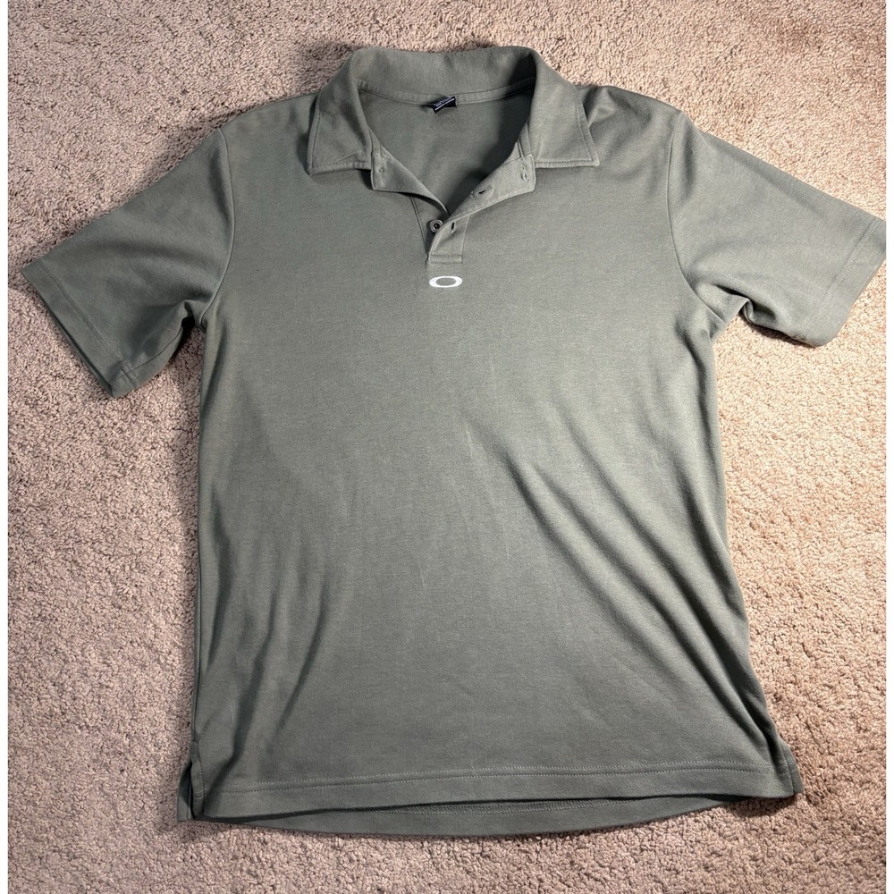 Oakley Polo‎ Shirt Men Small Moss Green Embroidered Logo Breathable Golf